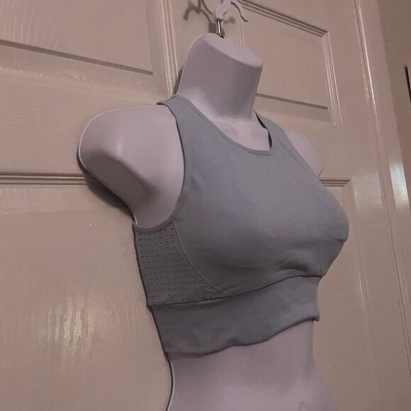 ACTA Wear Small Sports Bra Blue Open Back High Neck - Picture 2 of 5